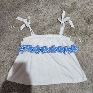 Lilly Pulitzer White Blouse with Gold Script